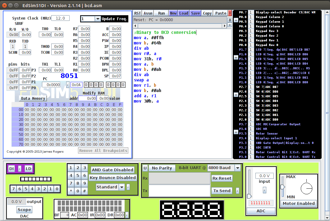 8051 simulator online